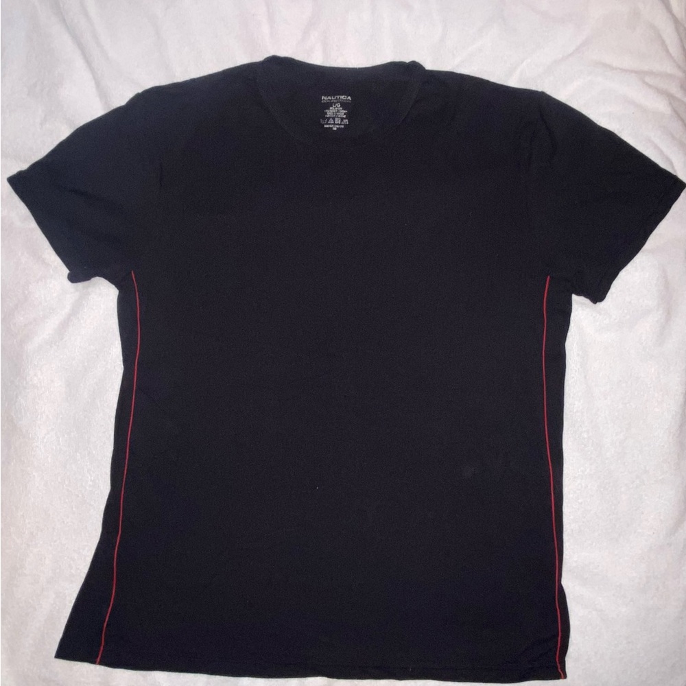Nautica Black Tee with Red Detail